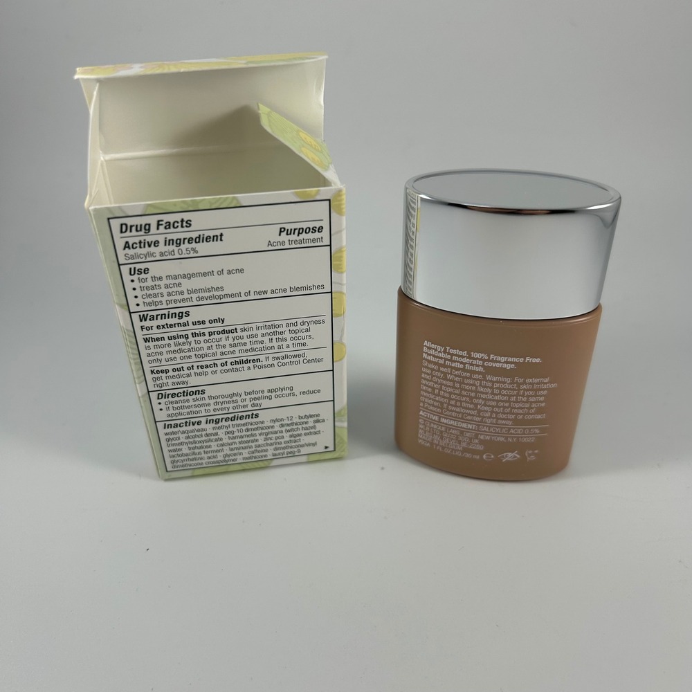 Clinique Acne Solutions Liquid Makeup Foundation WN76 Acne Treatment 1 fl oz NEW - Picture 2 of 4